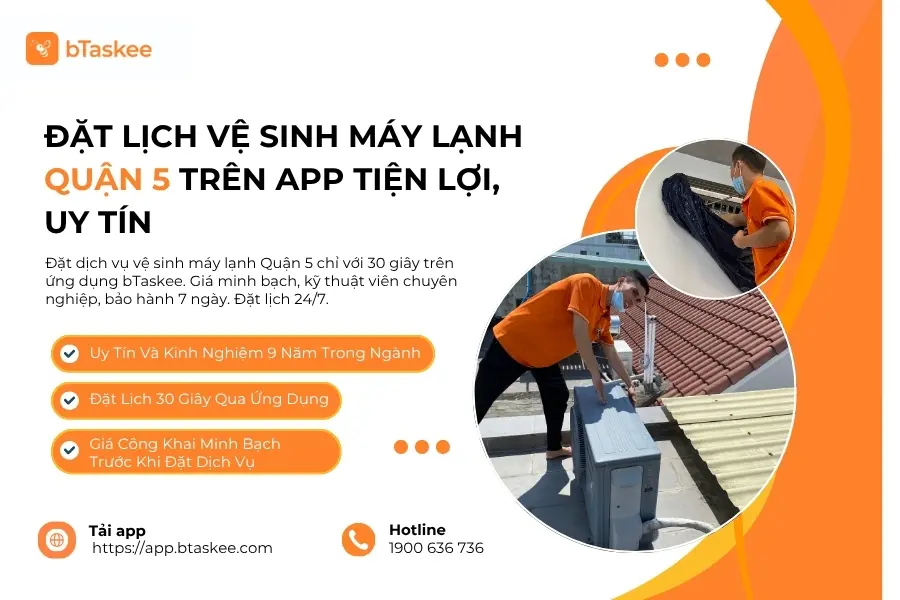 Ứng Dụng Đặt Lịch Vệ Sinh Máy Lạnh Quận 5 Tiện Lợi, Uy Tín