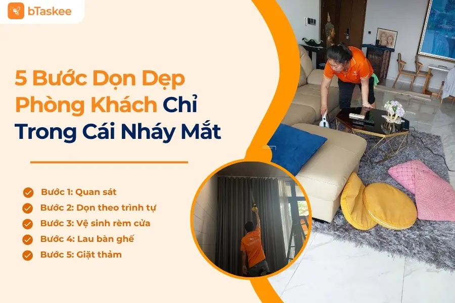 5 cách dọn dẹp phòng khách chỉ trong cái nháy mắt