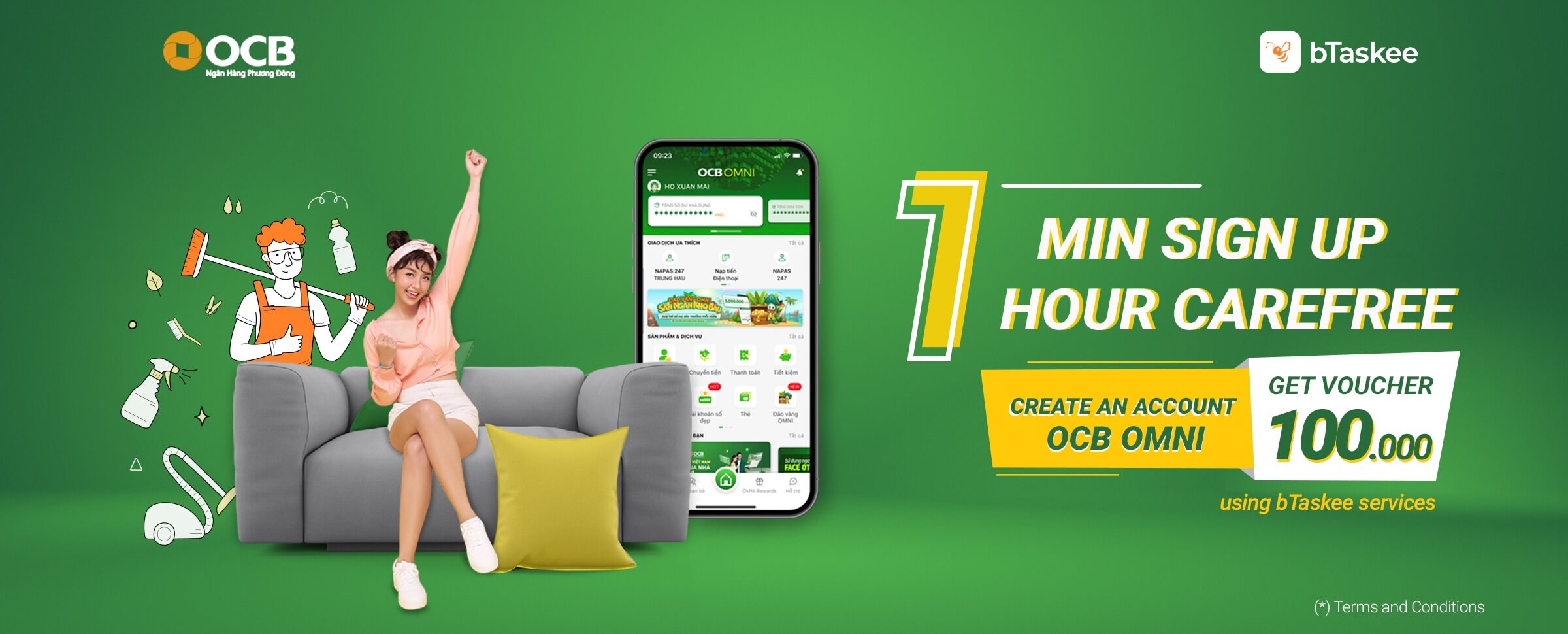 1 MIN SIGN UP, 1 HOUR CAREFREE