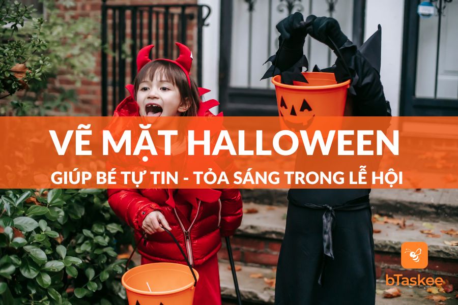Trang Trí Mặt Halloween Cho Bé Trai Và Bé Gái Đơn Giản